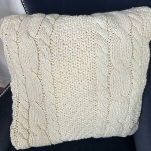 Pottery Barn Cream Cable Knit Pillow